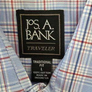 Jos A Bank blue plaid shirt